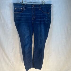 J. Crew Jeans Toothpick 9” High Rise Blue Harbor Wash 32 Petite EUC